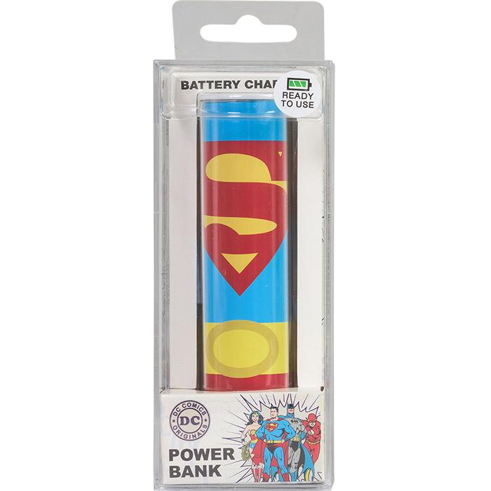 Tribe DC Original Warner Bros. 2600 mAh USB Portable Universal Power Bank External Battery Charger f (2600 mAh), Powerbank, Rosso, Blu, Giallo