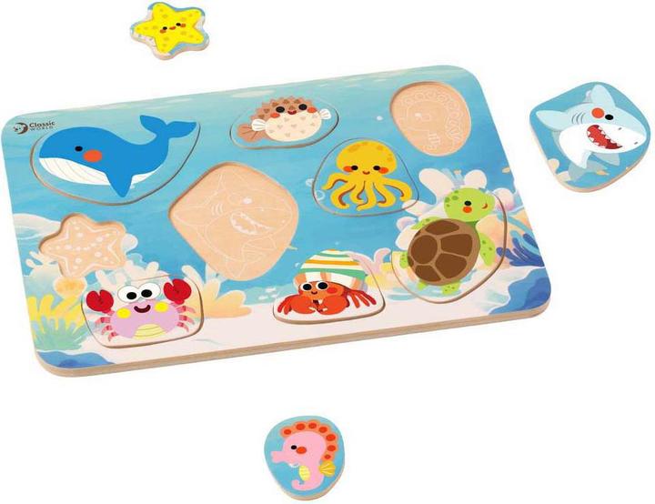 Classic World Klassisches Welt-Holzpuzzle Ozean (9 Teile)