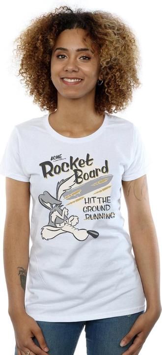 Actual product image Looney Tunes Womens/Ladies Wile E Coyote Rocket Board Cotton T-Shirt (XL)