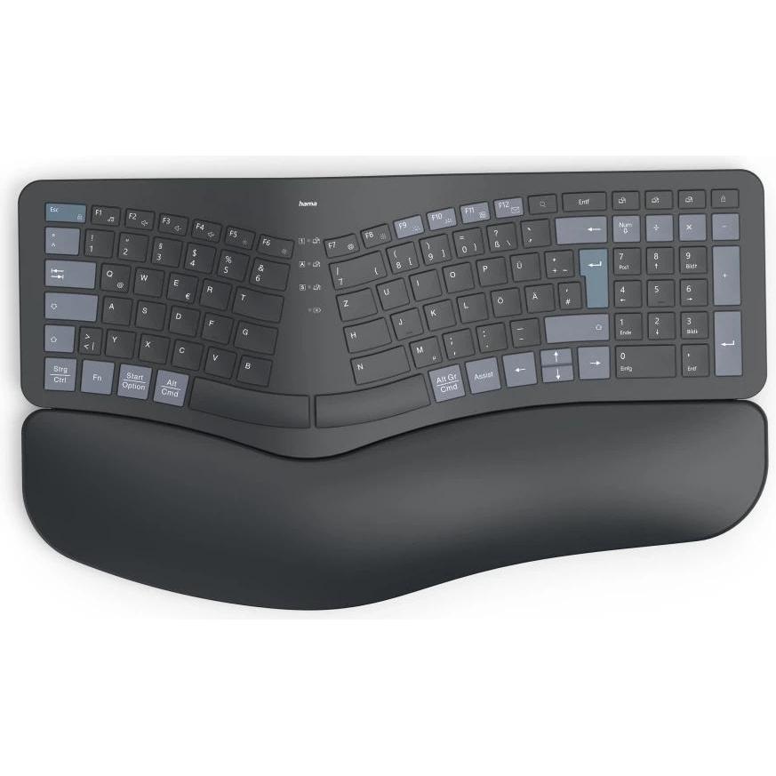 Hama WK-900 Bluetooth Tastatur Deutsch, QWERTZ Schwarz Multimediatasten (DE, Kabellos), Tastatur, Schwarz