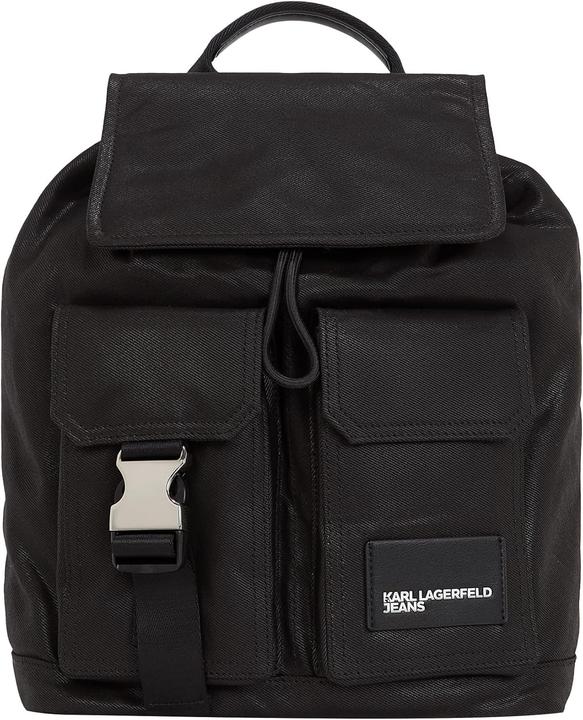 Actual product image Karl Lagerfeld Utility Coated Denim Backpack with Adjustable Straps