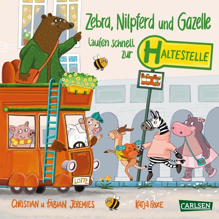 Image du produit Le zèbre, l'hippopotame et la gazelle courent rapidement vers... Arrêt! (Allemand)