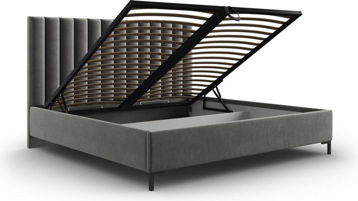 Image du produit Micadoni Lit Coffre en Velours Avec Tête de Lit, "Allison", 220x170x130Fabriqué en Europe (160 x 200 cm)