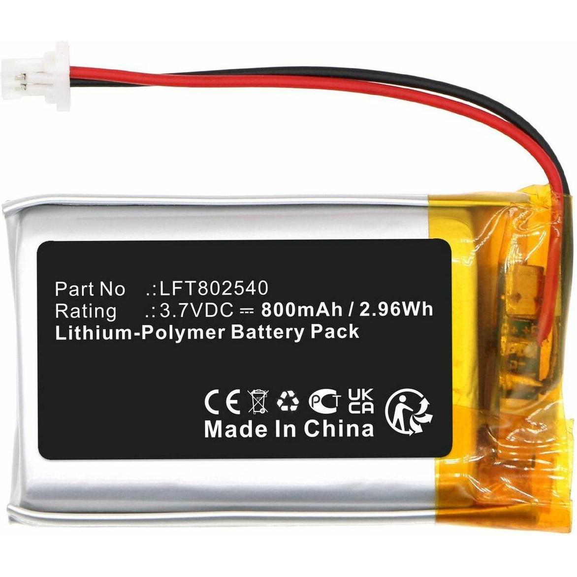 Thumbnail - CoreParts Battery 3.7V 800mAh 2.96Wh, Kopfhörer Ersatzteile, Schwarz, Silber, Orange