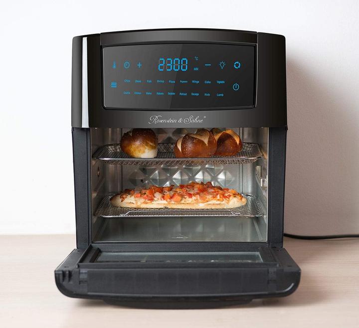 Immagine prodotto Rosenstein & Söhne Friggitrice digitale XXL ad aria calda e mini forno a convezione, 18 programmi, 12 l
