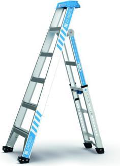 Zarges Vielzweck-Stufen-Leiter MultiMaster 5 / bis AH 3,70m (Teleskopleiter, 288 cm)
