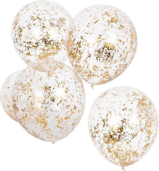 Ginger Ray Gold glitter balloons (5 pieces)
