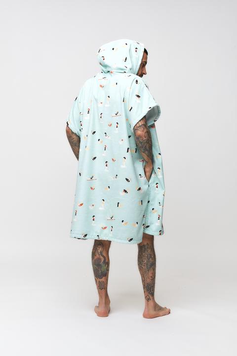 Actual product image After Essentials Madrague All Over Poncho - Light Blue