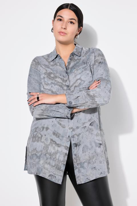 Produktbild Studio Untold Long-Hemdbluse, Boxy Shape, Batik-Look, Vintage-Optik (42, 44)