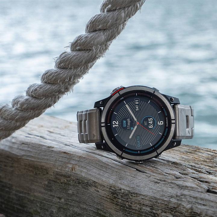 Productafbeelding Garmin quatix 7X Sapphire Solar Titan" GPS Smartwatch voor op zee (51 mm)