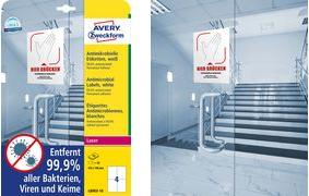 Produktbild Avery AVZ L8003-10 Antimikrobielle Etiketten 105x148mm weiss
