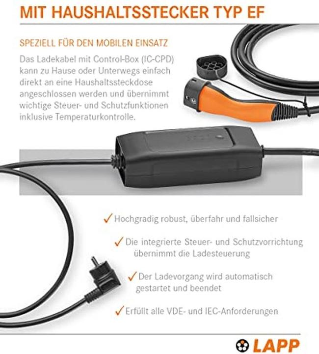 Produktbild Lapp Mobility Ev-mobile Charger Basic Fix (2.30 kW, 10 A, 6 m)
