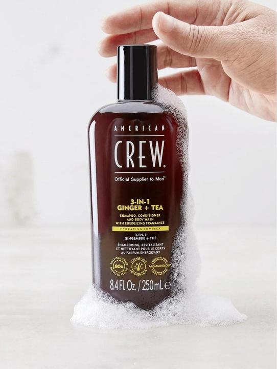 Actual product image American Crew 3-in-1 Ginger & Tea Shampoo, Conditioner & Body Wash (Liquid shampoo, 250 ml)