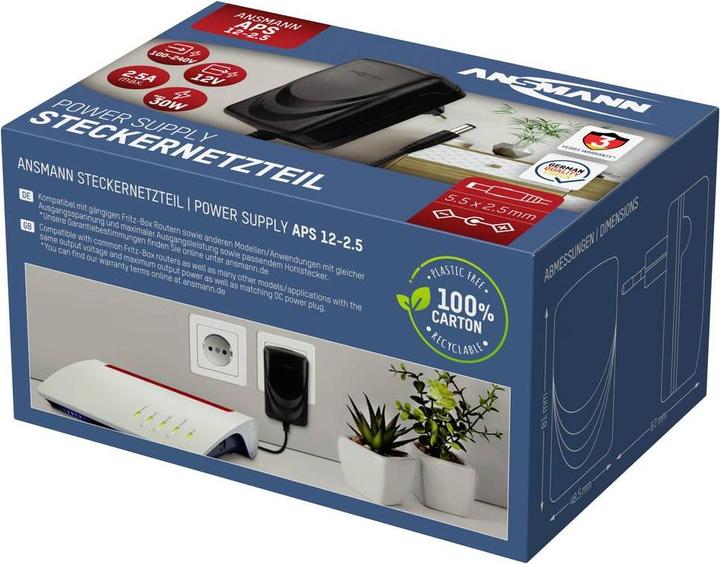 Actual product image Ansmann 12V Router Power Supply APS 12-2.5