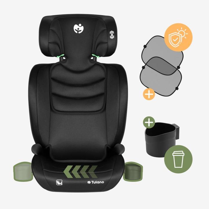 Productafbeelding Tulano Joy 20 Autositz Schwarz-Grau (Kinderzitje, Zitverhoger, ECE R129/i-Size standaard)