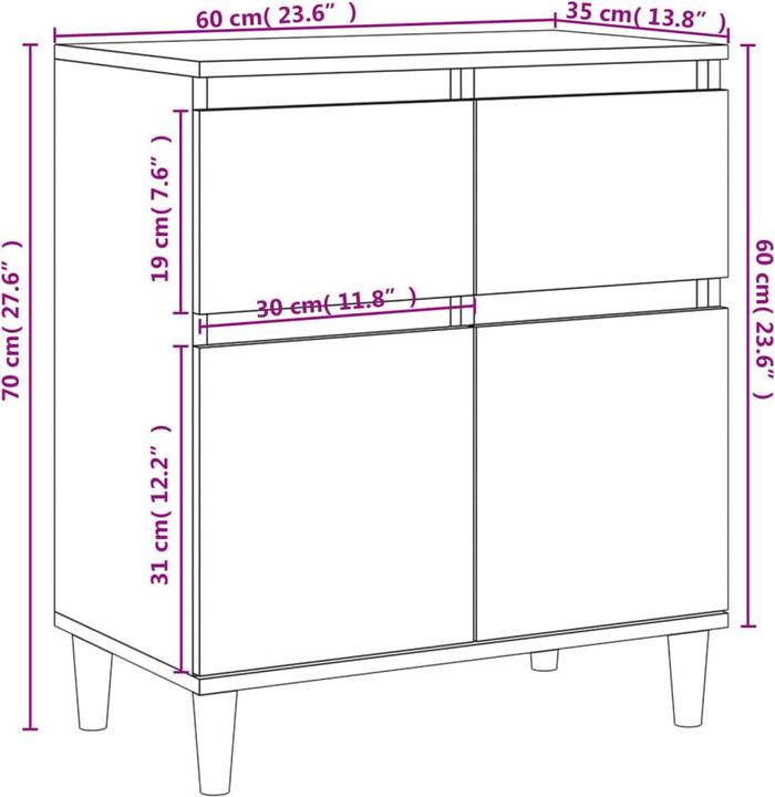 Produktbild vidaXL Sideboard (60 x 60 x 70 cm)