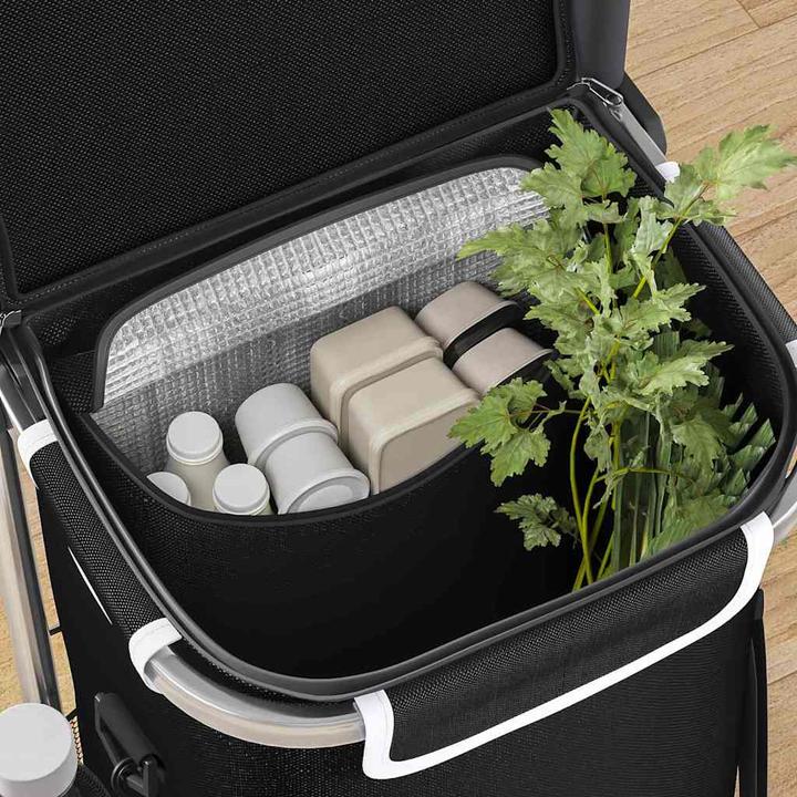 Produktbild VidaXL Einkaufstrolley mit Treppensteiger Schwarz 40 L