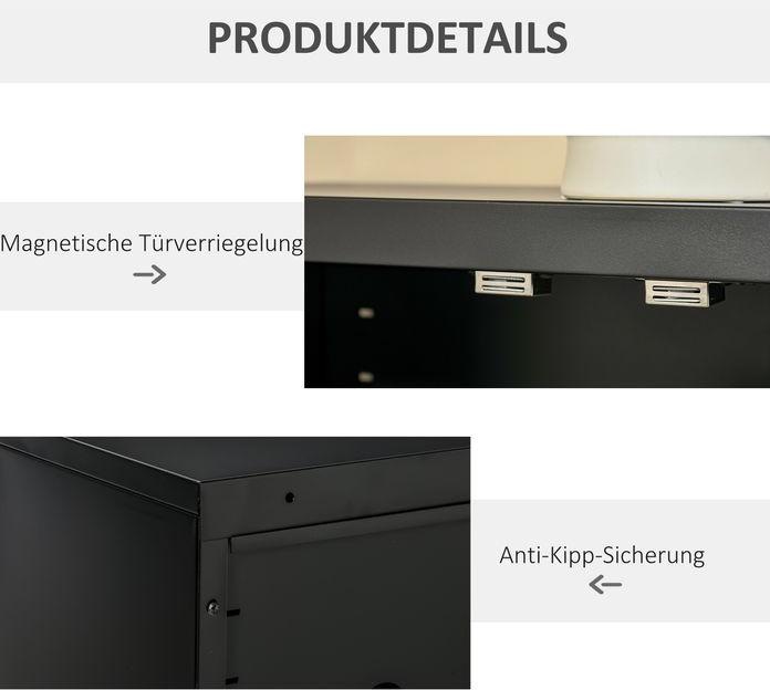 Image du produit Swisshandel24 Sideboard Armoire à dossiers avec portes à lamelles Armoire à vêtements Armoire de stockage avec (75 x 33 x 110 cm)