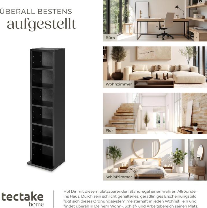 Actual product image tectake CD stand shelf (21 x 20 x 90 cm)