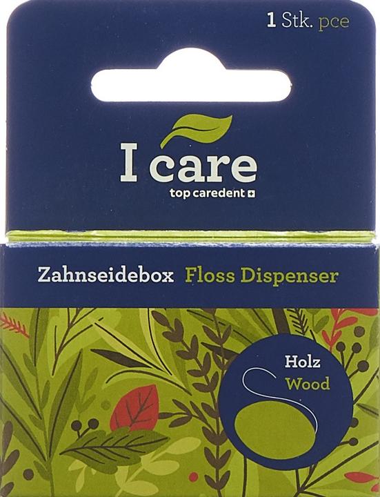 Actual product image Top Caredent Wood floss box with natural floss cardamom & beeswax (25 m)