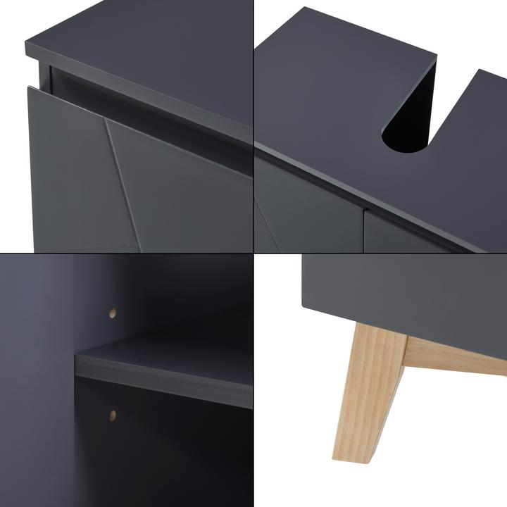 Image du produit En.Casa Meuble sous-vasque Overath 60x60x30cm Gris (60 x 60 x 30 cm)