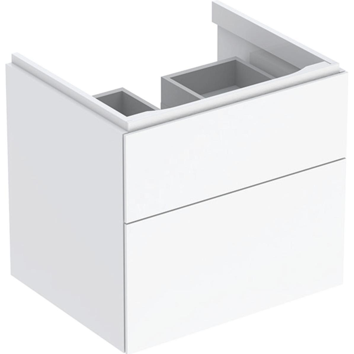 Geberit, Waschbeckenunterschrank, Waschtischunterschrank Xeno wei hochglanz 2 Auszge mit Softeinzug fr 60 cm 50 (58 x 46...