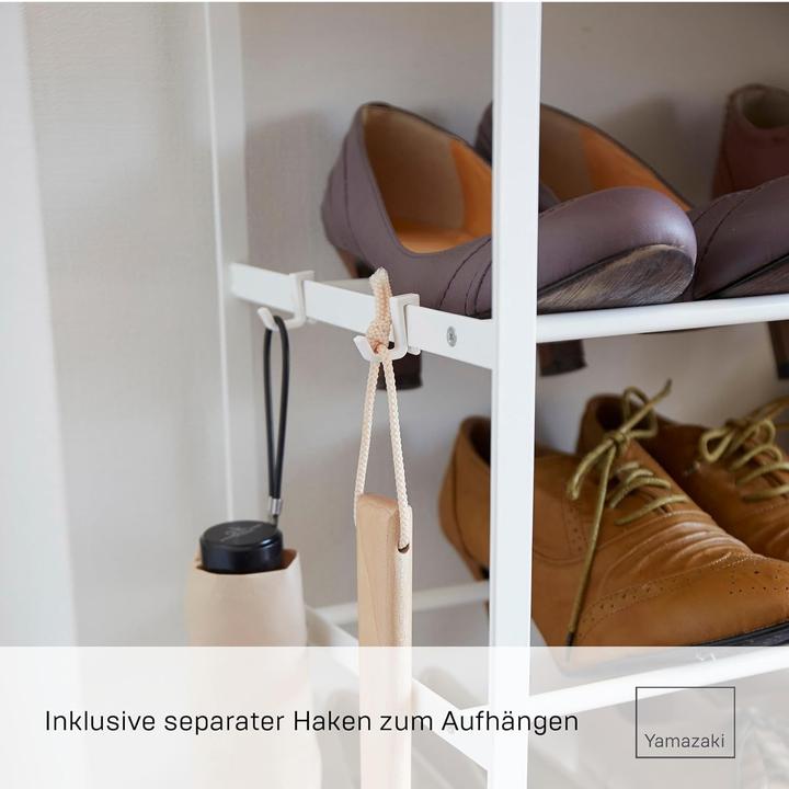 Actual product image Yamazaki 6-tier shoe rack with wooden shelf TOWER (66 x 25 x 87 cm)