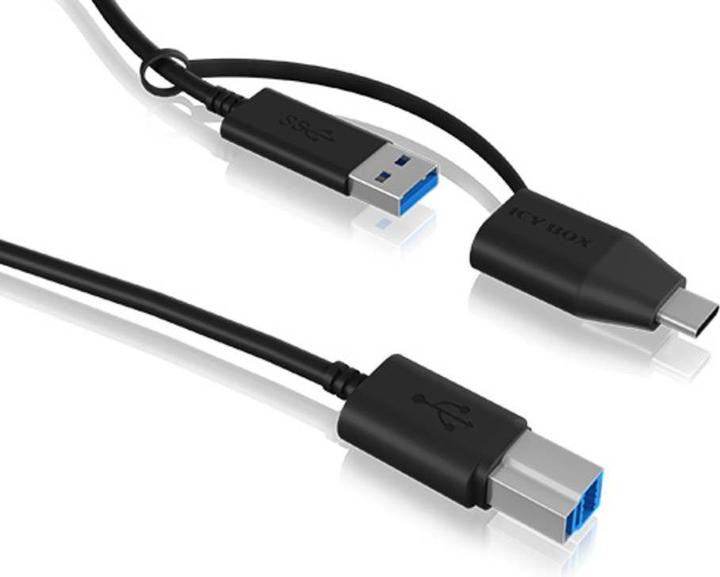 Icy Box USB Adapter IcyBox USB 3.2 Gen 1 Type B zu Type A & Type C (1 m, USB 3.2 Gen 1)