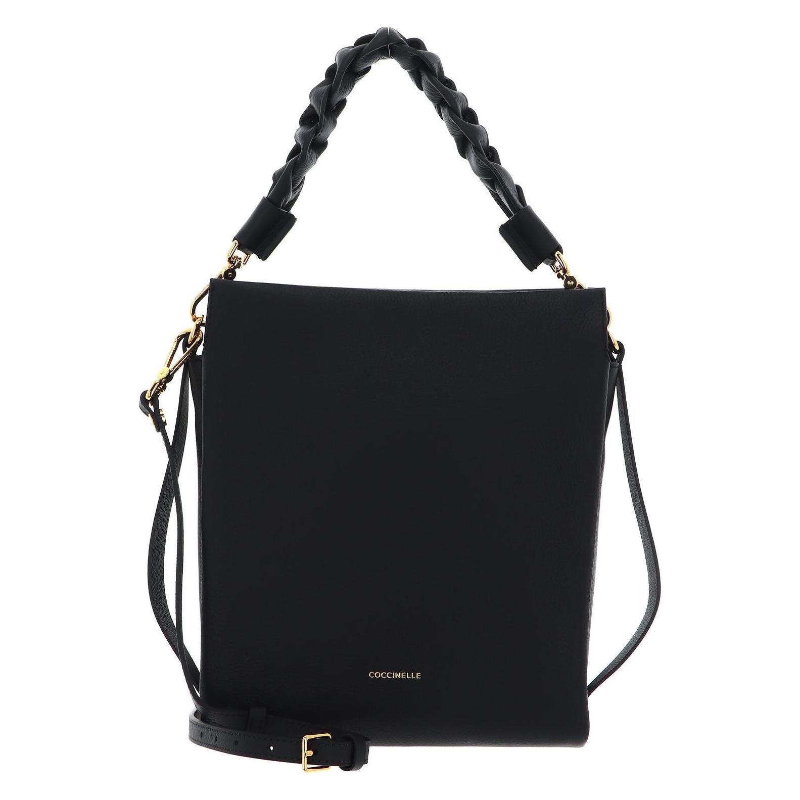 Coccinelle, Damen, Handtasche, Boheme Grana Double Handbag Double Grainy Leather, Schwarz