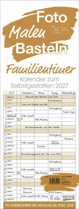 Produktbild Foto-Malen-BastelnFamilientimergold2027 (A4)