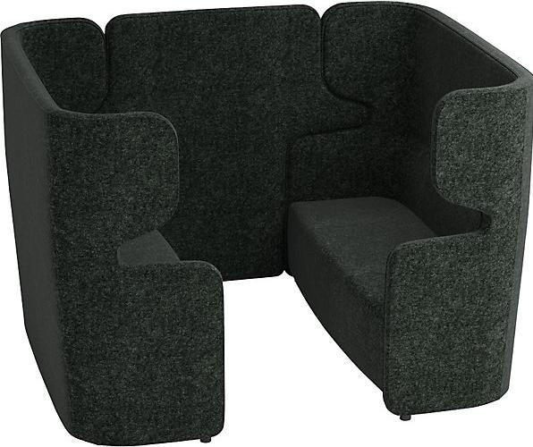 Actual product image Bisley VIVO acoustic sofa, 2 two-seaters with high back rest, centre divider, charcoal.