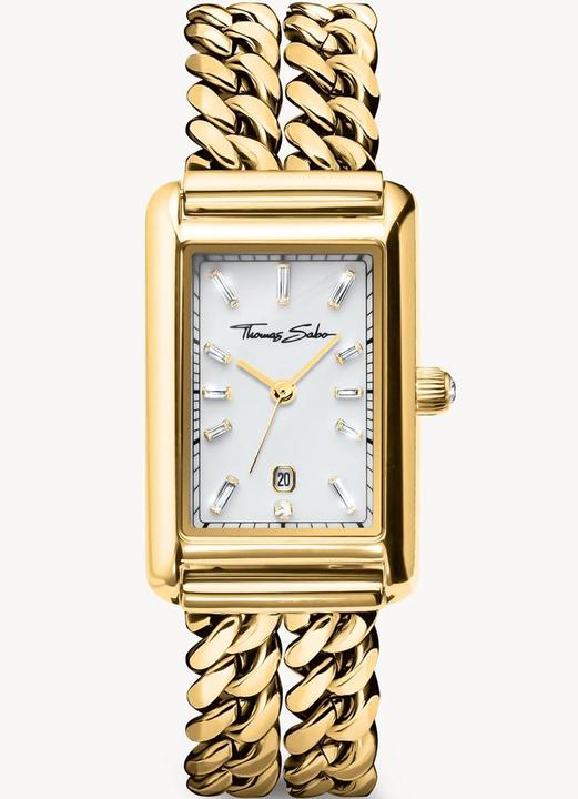 Produktbild Thomas Sabo Damenuhr rechteckig goldfarben (Analoguhr)