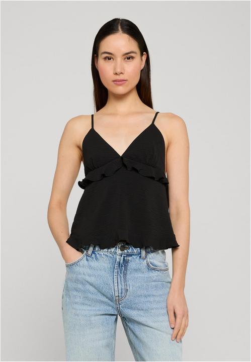 Produktbild Urban Classics Ladies Ruffled Structured Cami Top black S (S)