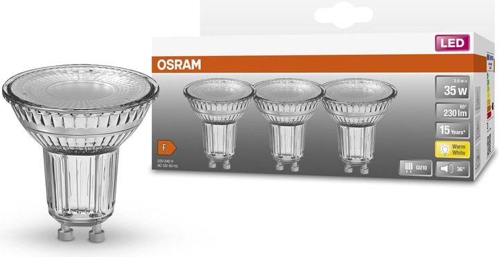 Produktbild Osram Led Star Par16 (GU10, 2.60 W, 230 lm, 3 x, F)