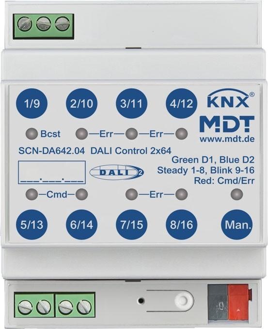 MDT SCN-DA642.04 DALI Control 2x64 Gateway, 4TE, REG (SCN-DA642.04)