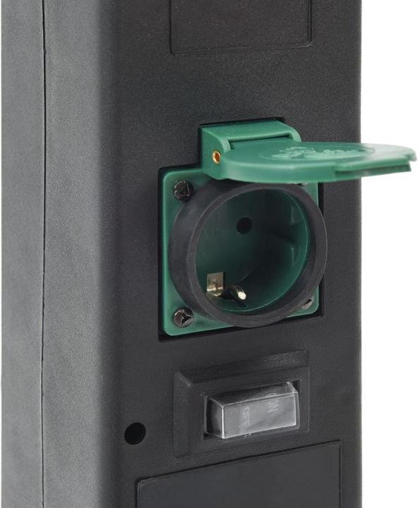 Produktbild vidaXL Aussensteckdose mit Lampe und Erdspiess 2-fach 16 x 16 x 39,5cm (2x, CEE 7/3)