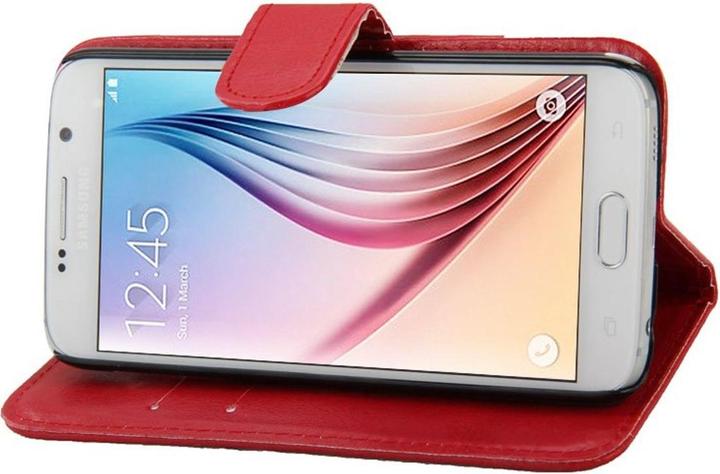 Produktbild König Design Schutzhülle Handytasche (Flip Quer) für Handy Samsung Galaxy S6 Rot (Samsung Galaxy S6)
