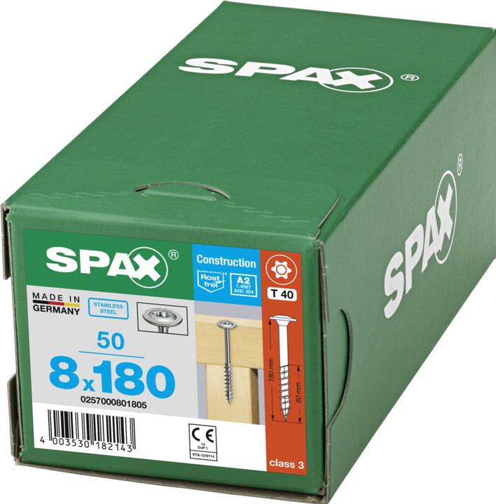 Immagine prodotto Spax A2 Testa A Disco T-Star Plus T40 Parzialmente Filettata 4cut (50 Viti per pezzo)