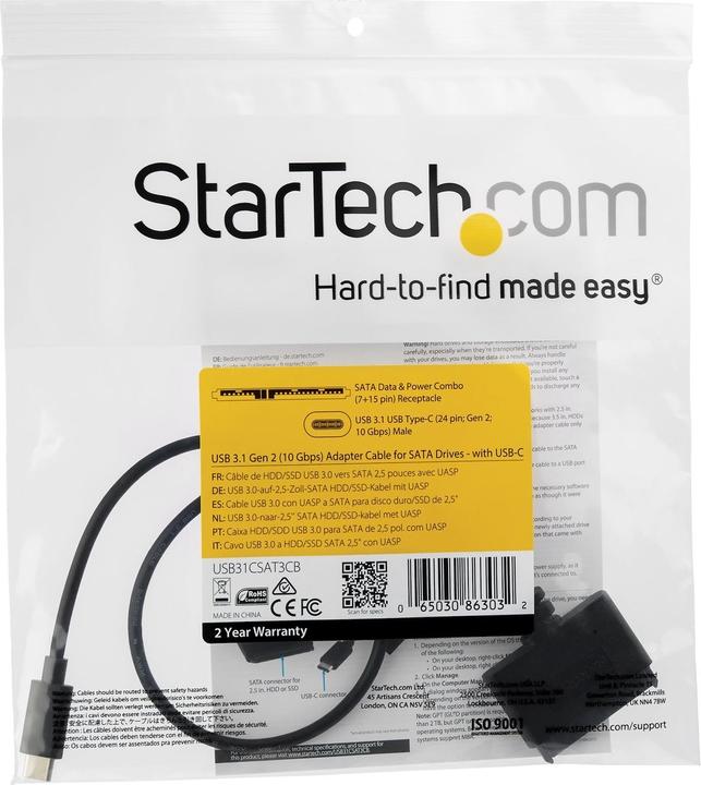 Produktbild StarTech USB-C naar 2,5 inch SATA III adapter (SATA III)