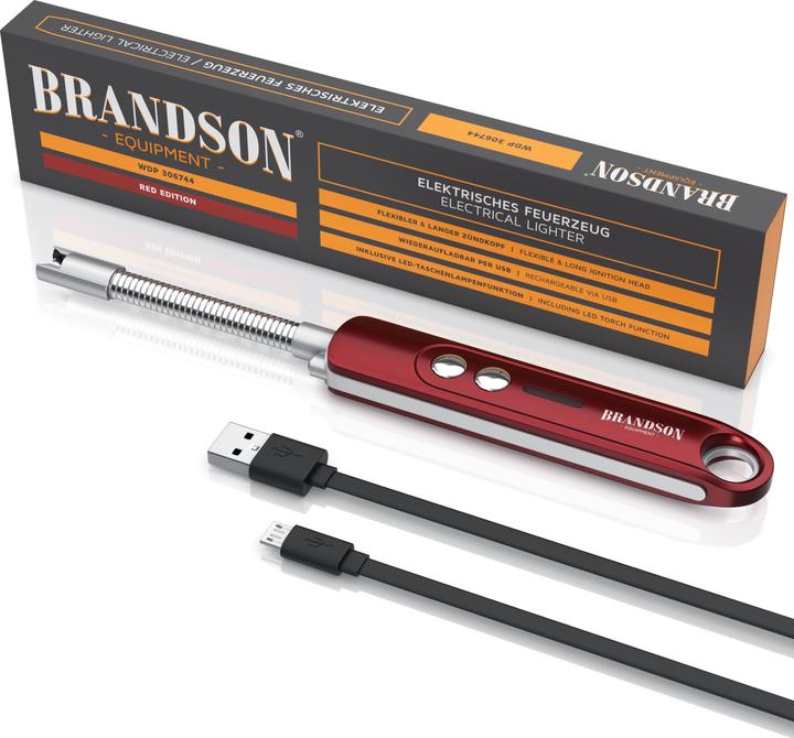Brandson Stabfeuerzeug elektrisch, Lichtbogen Feuerzeug, Kerzenanzünder, USB aufladbar, für Kerzen, Grills