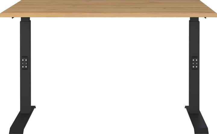 Actual product image Germania DOWNEY height-adjustable desk grandson oak rectangular, C-foot frame black 120 (120 x 80 x 91 cm)