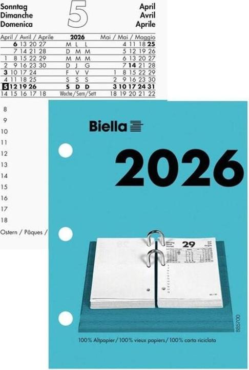 Biella Bloc-calendrier perforé petit (Allemand)