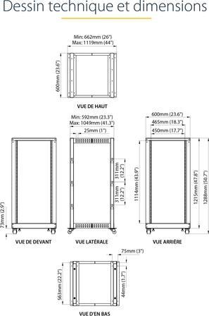 Produktbild StarTech Open Frame (25 HE, 19 Zoll Rack)