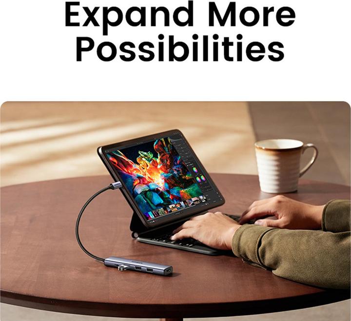 Actual product image Ugreen Adapteris Hub CM478 (USB-C, 5 Ports)