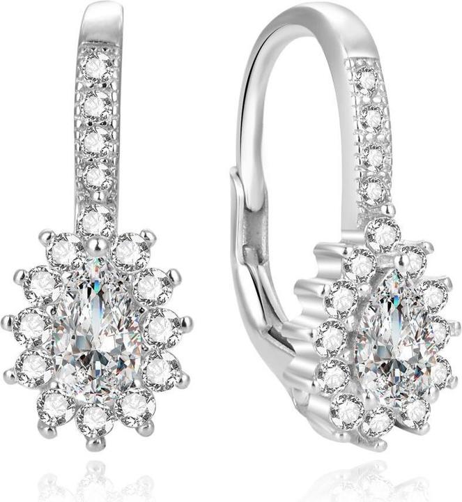 Image du produit Beneto Boucles d'oreilles en argent scintillant avec zircons AGUC1296L (L)