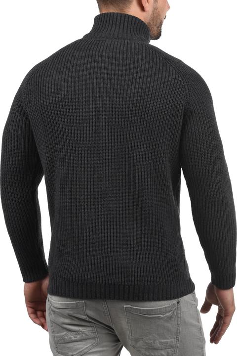 Actual product image Solid Xenos Men's Cardigan Chunky Knit Jacket With Funnel Neck Made Of 100% Cotton (XXL)