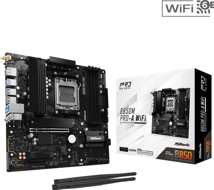 Produktbild AsRock B850M Pro-A WiFi (AM5, AMD B850, Micro ATX (mATX))