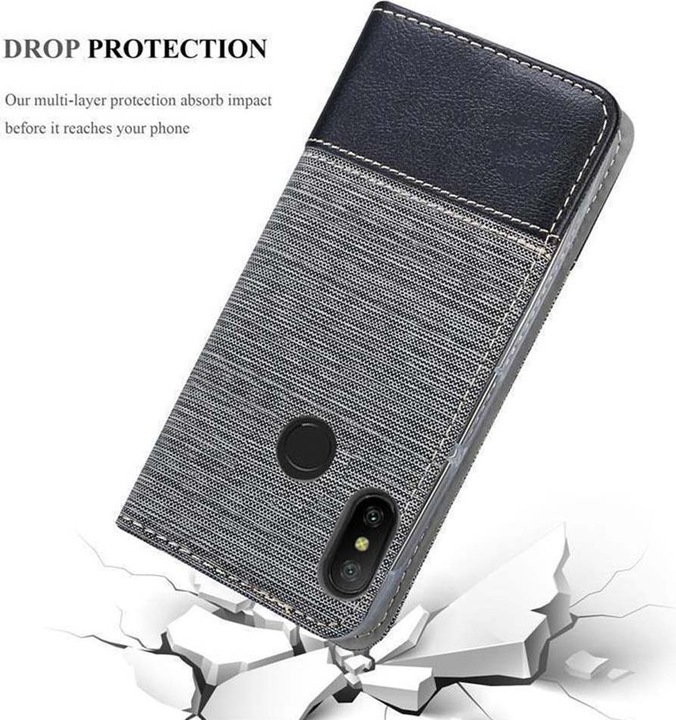Produktbild Cadorabo Book Jeans Optik Cover (Xiaomi Mi A2 lite, Xiaomi Redmi 6 Pro)