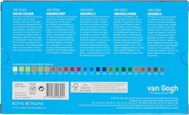Image du produit Van Gogh Boîte de peinture à l'aquarelle (24 ml)