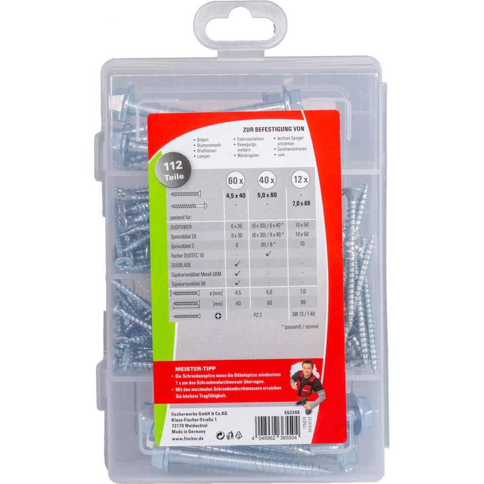 Thumbnail - Fischer, Dübel, MeisterBox Dübelschrauben (112) (112 Stk.)
